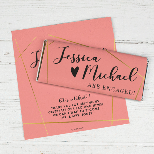 Personalized Celebrate Engagement Wedding Chocolate Bar Wrappers