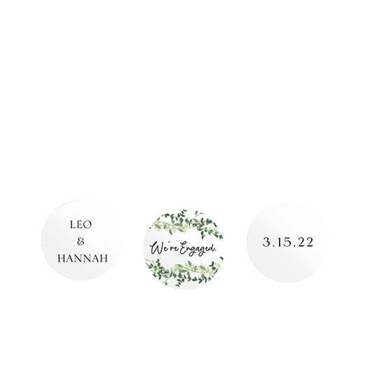 Personalized Wedding 3/4" Stickers for Hershey's Kisses - We're Engaged