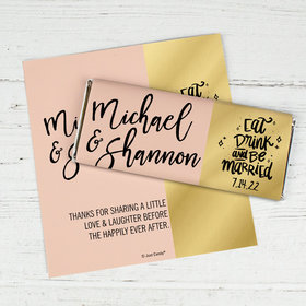 Personalized Eat-Drink-Married Wedding Chocolate Bar Wrappers