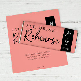 Personalized Eat-Drink-Rehearse Wedding Chocolate Bar Wrappers