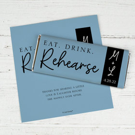 Personalized Eat-Drink-Rehearse Wedding Chocolate Bar Wrappers
