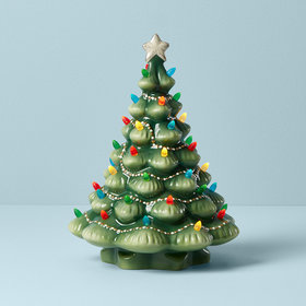Lenox Treasured Traditions Green Lit Tree Tabletop Ornament