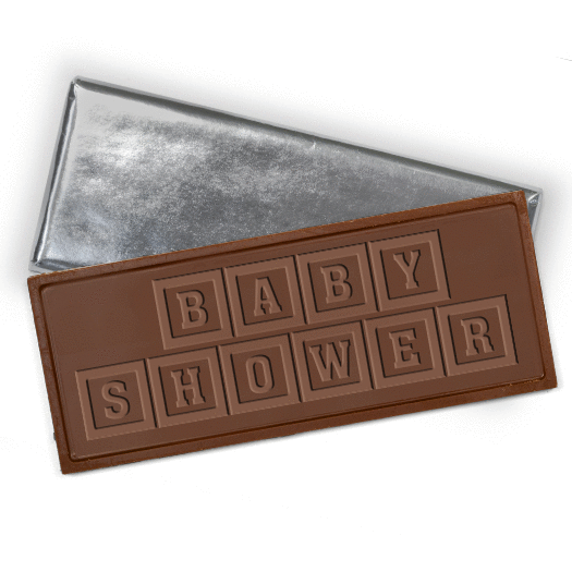 Embossed Baby Shower Belgian Milk Chocolate Bar (12 Pack)