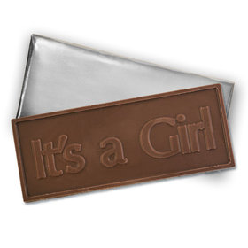 Embossed It's A Girl Belgian Milk Chocolate Bar (12 Pack)