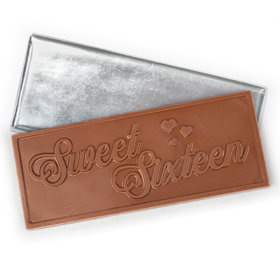 Sweet 16 Embossed Belgian Milk Chocolate Bar (12 Pack)