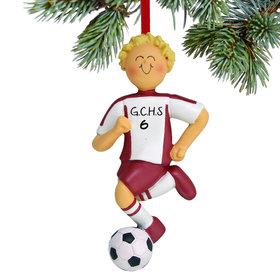 Soccer Boy Red Uniform Ornament