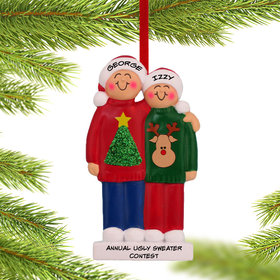 Friends Ugly Sweater Couple Ornament