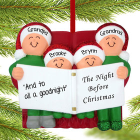 Night Before Family of 4 Grandparents Ornament