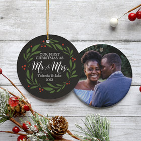 Our First as Mr & Mrs Photo Ornament