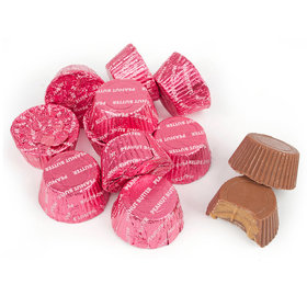 Just Candy Pink Foil Peanut Butter Cups