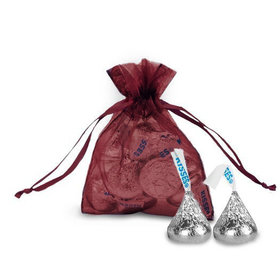 Extra Small Burgundy Organza Bag - Pack of 12