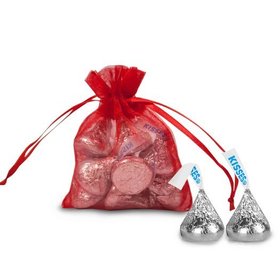 Extra Small Red Organza Bag - Pack of 12