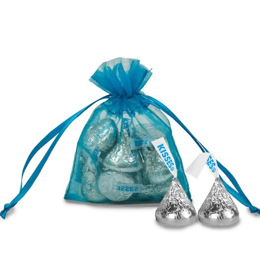 Extra Small Turquoise Organza Bag - Pack of 12