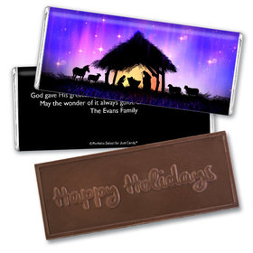 Personalized Christmas Holy Night Embossed Chocolate Bar