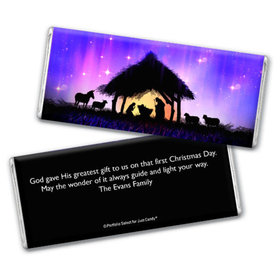Personalized Christmas Holy Night Chocolate Bar & Wrapper