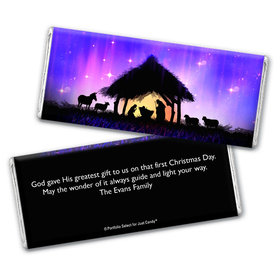 Personalized Christmas Holy Night Chocolate Bar Wrappers Only