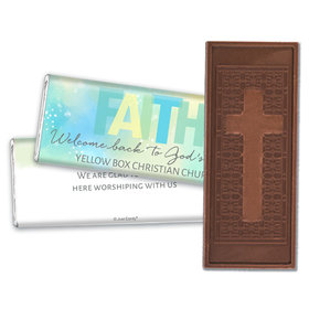 Personalized Religious Candy Faith Welcome Back Embossed Chocolate Bar
