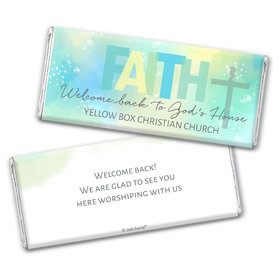 Personalized Religious Candy Faith Welcome Back Chocolate Bar & Wrapper