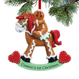 Gingerbread Child on Rocking Horse Ornament