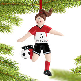 Soccer Girl Black Shorts Ornament