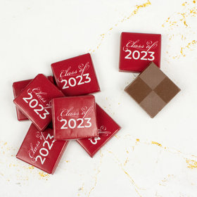Red Graduation Belgian Chocolate Squares - 40 Pieces