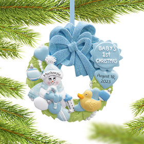 Baby Wreath Boy For Baby's First Ornament