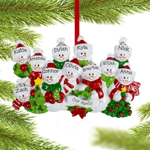Snowman Family of 11 Ornament