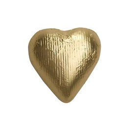 Gold Solid Milk Chocolate Foiled Hearts