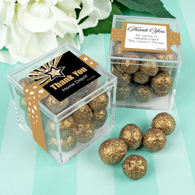 Personalized Business Thank You JUST CANDY® favor cube with Premium Sparkling Prosecco Cordials - Dark Chocolate