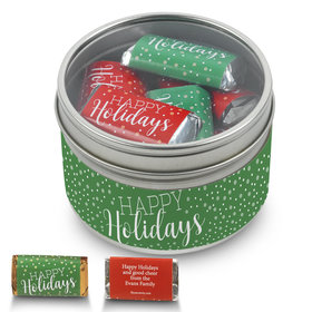 Personalized Happy Holidays Hershey's Miniatures Holiday Tin