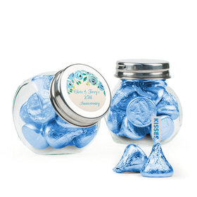 Personalized Anniversary Favor Assembled Mini Side Jar with Hershey's Kisses