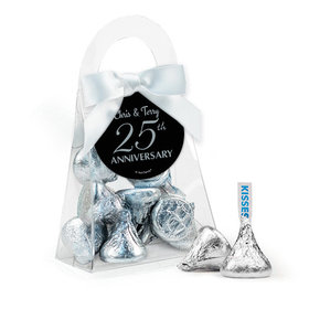 Personalized 25th Anniversary Favor Assembled Purse with Hershey's Kisses