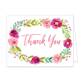 Bonnie Marcus Collection Watercolor Blossom Wreath Thank You