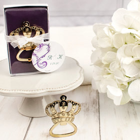 Personalized Wedding Gold Medal Crown Bottle Opener