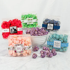 Personalized Wedding Candy Coated Popcorn 3.5 oz Bags