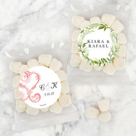Personalized Wedding Candy Bags with Jelly Belly Champagne Bubble Gumdrops