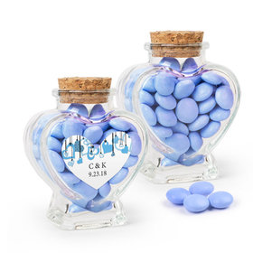 Personalized Wedding Favor Assembled Heart Jar with Just Candy Milk Chocolate Minis