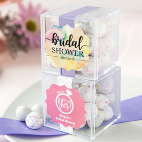 Personalized Bridal Shower JUST CANDY® favor cube with Premium Confetti Cookie Bites