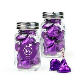 Personalized Bridal Shower Favor Assembled Mini Mason Jar with Hershey's Kisses