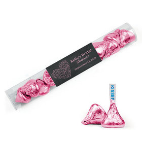 Personalized Bridal Shower Favor Assembled Clear Tube with Hershey's Kisses